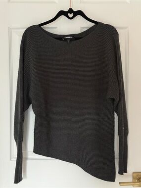 Express Women's Charcoal Asymmetrical Knit Sweater, XS